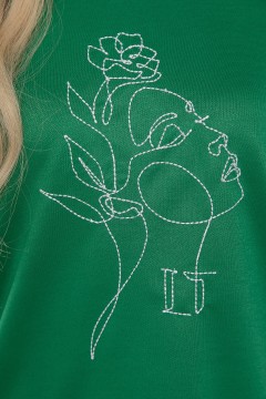 Футболка с вышивкой зелёная Lady Taiga(фото3)